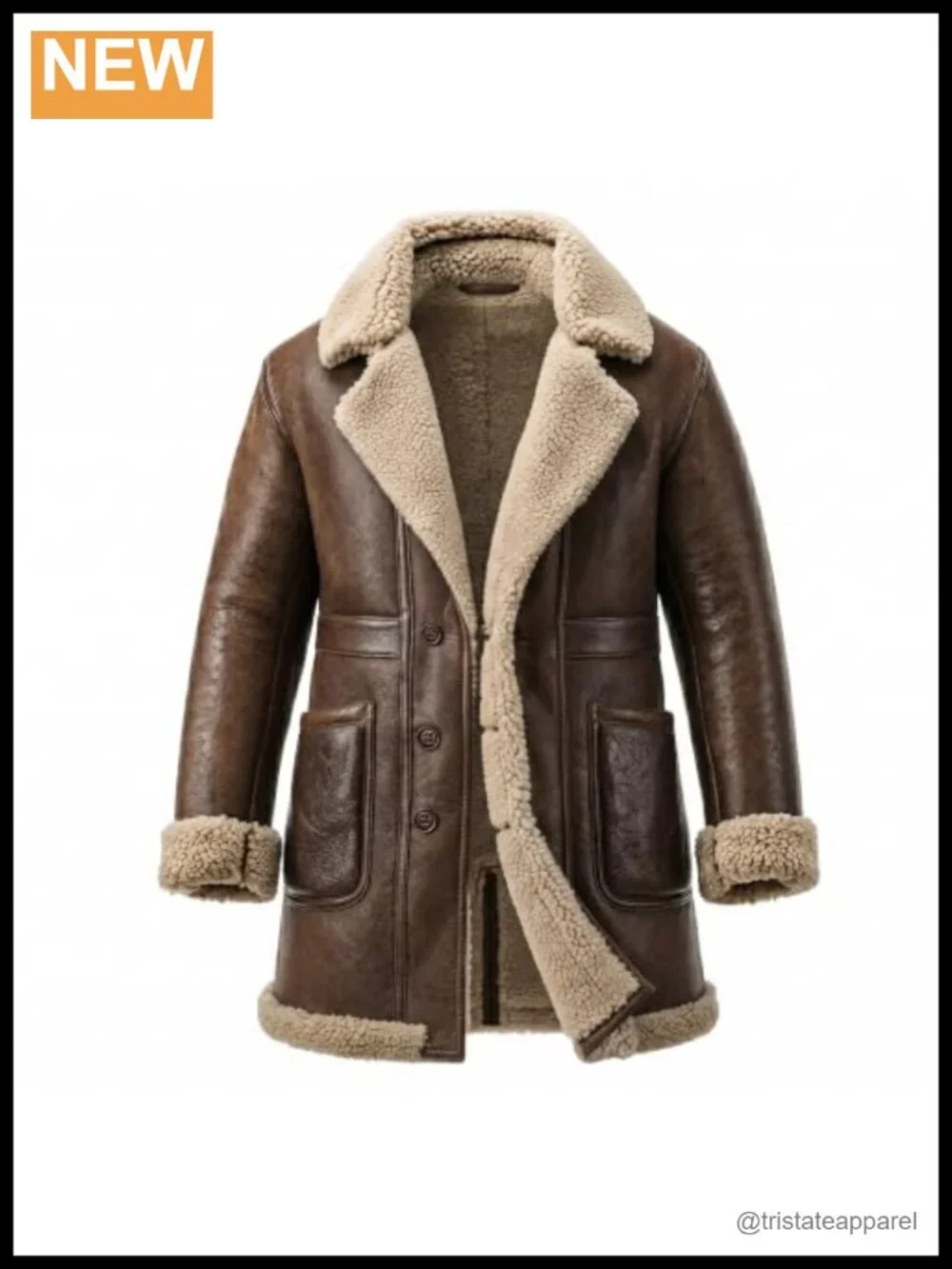 Genuine Shearling Leather B3 Bomber Aviator Jacket for Men